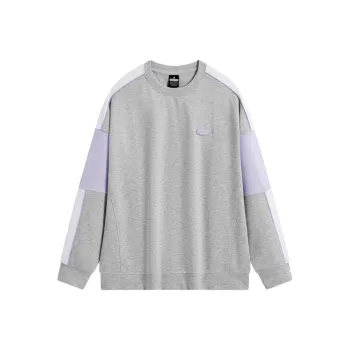 XTEP Vitality Series Sweatshirt Women's Light Heather Gray 24/Sheer Purple/Pearl White