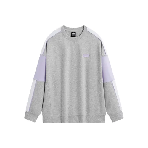 XTEP Vitality Series Sweatshirt Women's Light Heather Gray 24/Sheer Purple/Pearl White