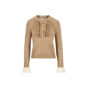 Valentino Ruffled Crewneck Jumper