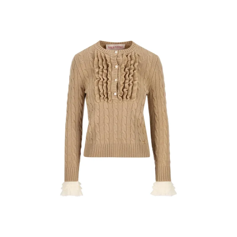 Valentino Ruffled Crewneck Jumper-0