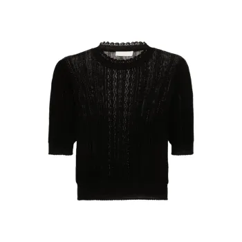 Ulla Johnson Gemma Pointelle-knit Top
