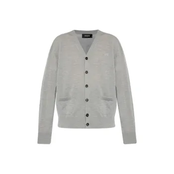 DSQUARED 2 D2 Logo Embroidered Knit Cardigan