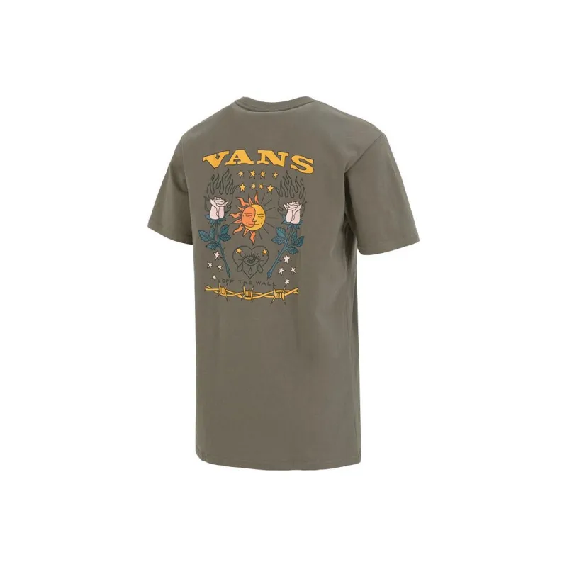 Vans Drop Shoulder Sleeve T Shirt Women's Dark Khaki-0