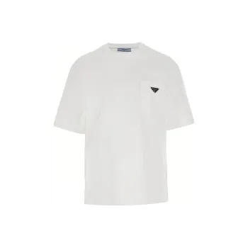 PRADA Drop Shoulder Sleeve T Shirt Women's White