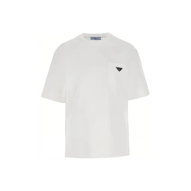 PRADA Drop Shoulder Sleeve T Shirt Women's White-0