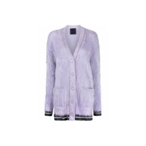 Givenchy Long Cardigan With Logo In The Back 'Lilac/Dark Grey'