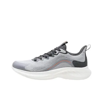 QIAODAN Non slip, Wear resistant, Impact resistant Low Top Casual City Commute Running Shoes Men's Mist Gray Shark Gray