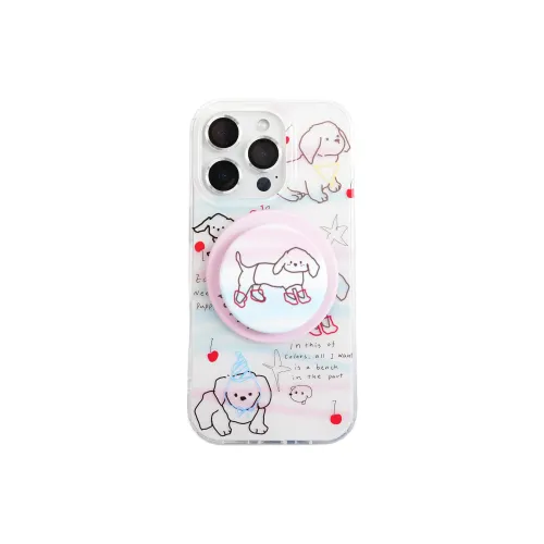 Wei Xin Acrylic Material Blue Pink Maltese Phone Cases Compatible With IPhone 16/15 Pro Max/Apple 13/14 Pro/Max