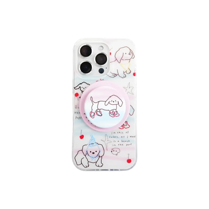Wei Xin Acrylic Material Blue Pink Maltese Phone Cases Compatible With IPhone 16/15 Pro Max/Apple 13/14 Pro/Max-0