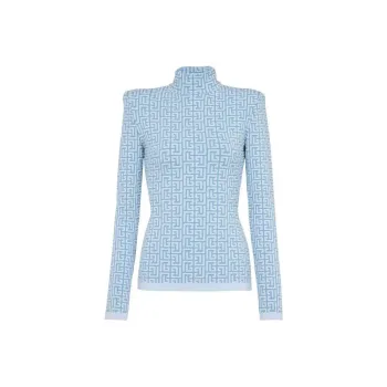 BALMAIN SS22 Sweater Women's Blue