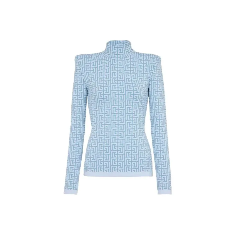 BALMAIN SS22 Sweater Women's Blue-0