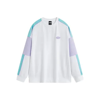 XTEP Vitality Series Sweatshirt Women's Pearl White/Jade Water Blue/Sheer Purple
