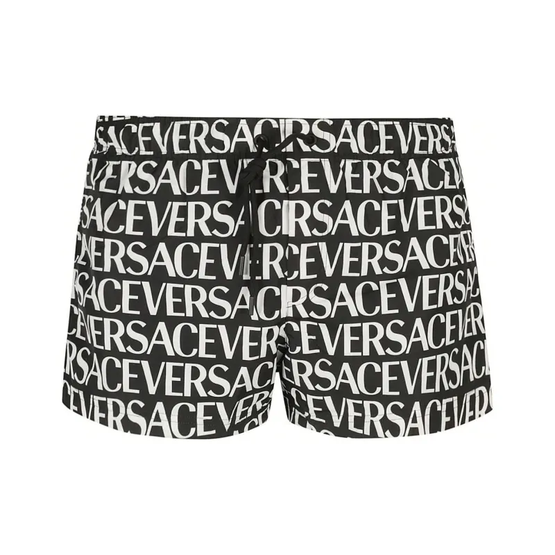 VERSACE Logo Printed Drawstring Swim Shorts-0