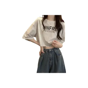 Oudifu Drop Shoulder Sleeve T Shirt Women's