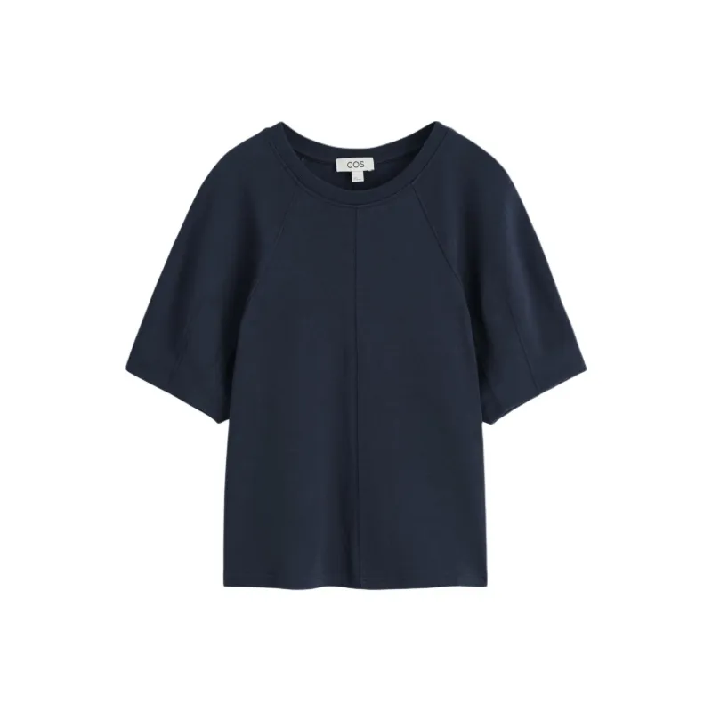 COS Puff Sleeve T Shirt Women's Navy Blue-0