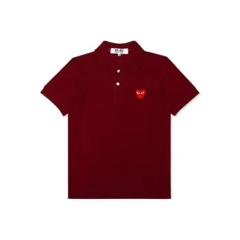 CDG Play Polo Shirt Women's Dark Red