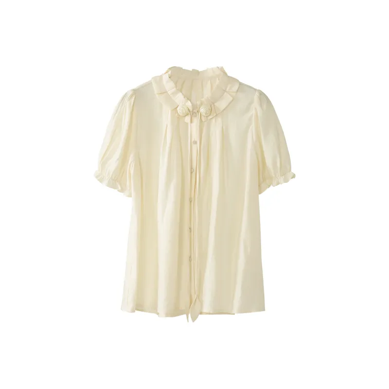 Fstudio Short Sleeved Shirt Women's Beige-0