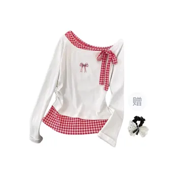 TUSHIFEI Regular T Shirt Women's White+Hair Tie Comes With