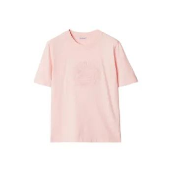 Burberry Logo Embroidered Cotton T shirt