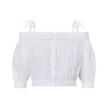 LOUIS VUITTON 1AFSBI Monogram Fil Coupé Off-The-Shoulder Blouse