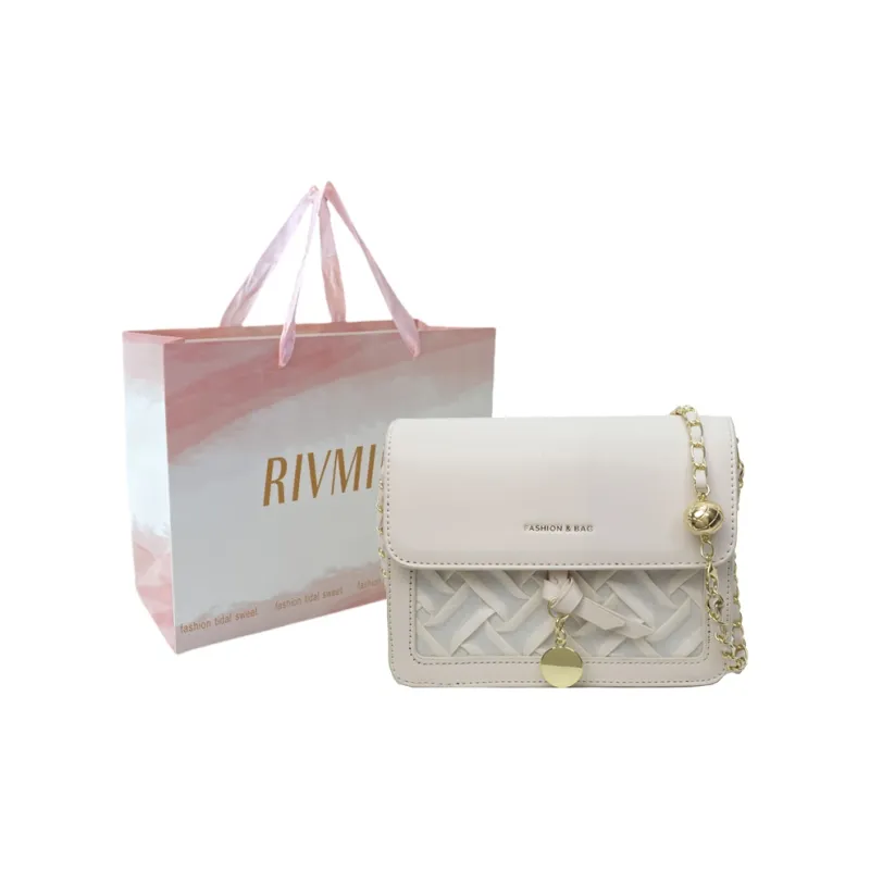 RIVMIND PU Shoulder Bag Women's Ecru/Pink/Green/Black-0