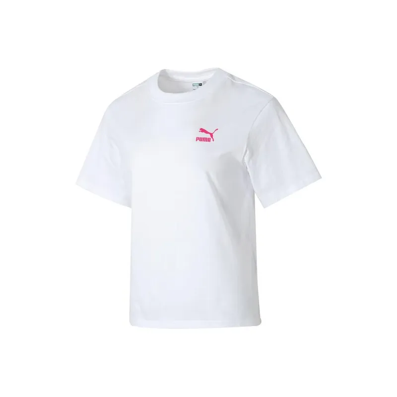 PUMA Drop Shoulder Sleeve T Shirt Women's White-0