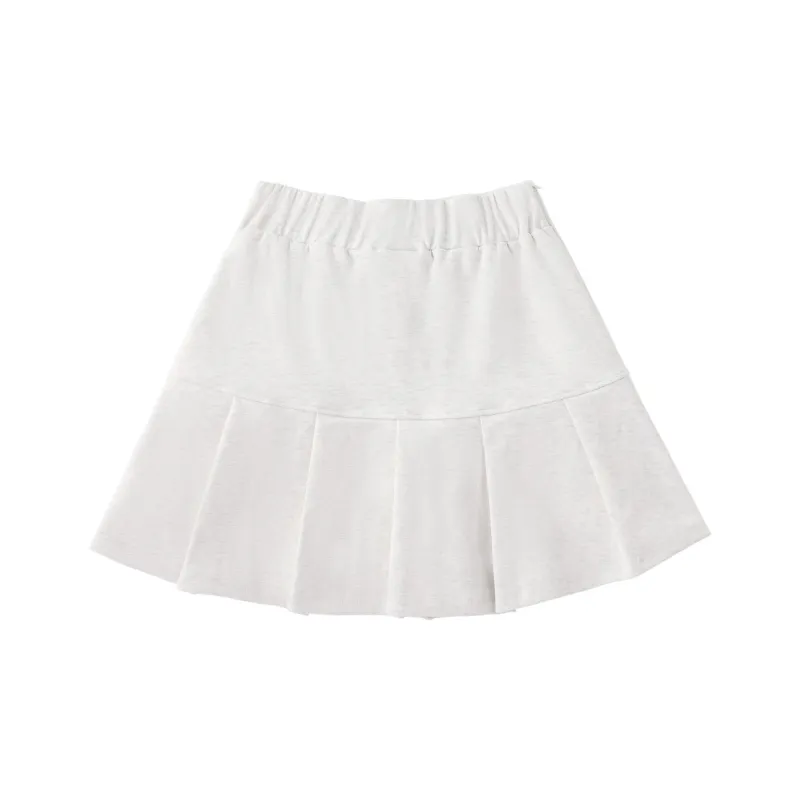 LAMLICKA Casual Short Skirts Women's White Heather Gray-1