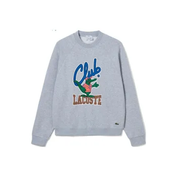 LACOSTE Sweatshirt Unisex Silver Gray