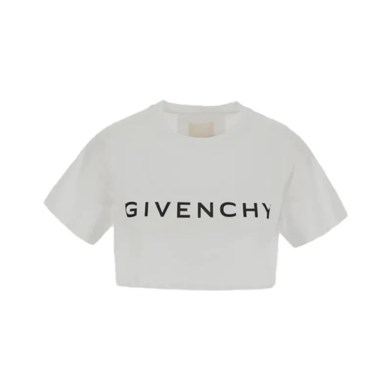 Givenchy Logo Printed Crewneck Cropped T-Shirt-0