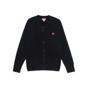 KENZO Logo Embroidered Button Up Knitted Cardigan