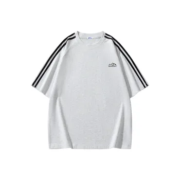 Warrior Huichao Cloud Sail Collection Drop Shoulder Sleeve T Shirt Unisex Light Heather Gray