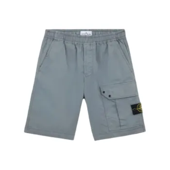 STONE ISLAND L0110 Stretch Supima Cotton twill Cargo Bermuda Shorts