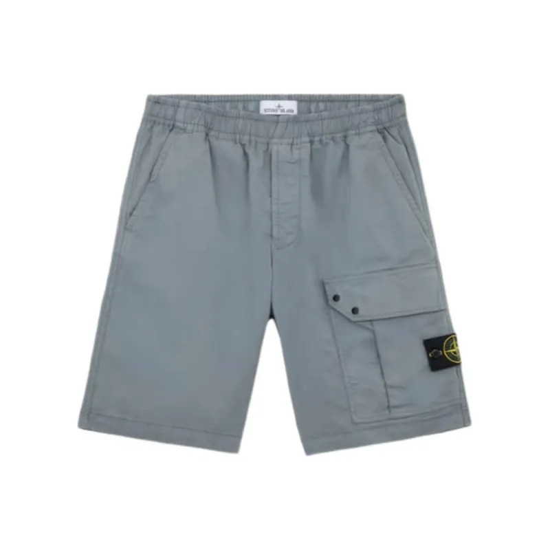 STONE ISLAND L0110 Stretch Supima Cotton twill Cargo Bermuda Shorts-0