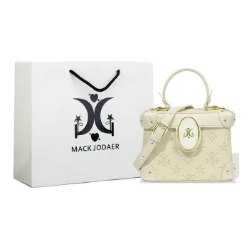 MACK JODAER Synthetic Leather Handbag Regular Women's Ecru