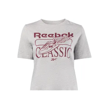 Reebok T-Shirt Women's Light Gray/Burgundy