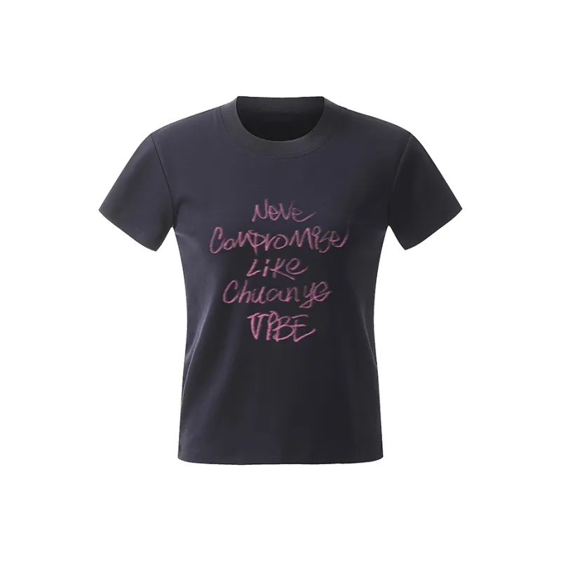CHUANCHUANYEJIA Set in Sleeve T Shirt Women's-3