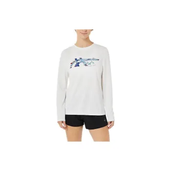 Asics Ready-Set Ii Long Sleeve Graphic T-Shirt Women's White