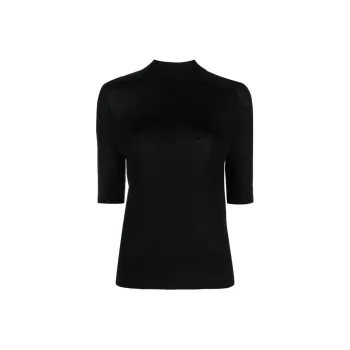 Calvin Klein Ribbed collar Wool Knitted Top