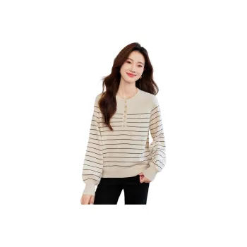 Korean Style Sweater Women's Beige Apricot