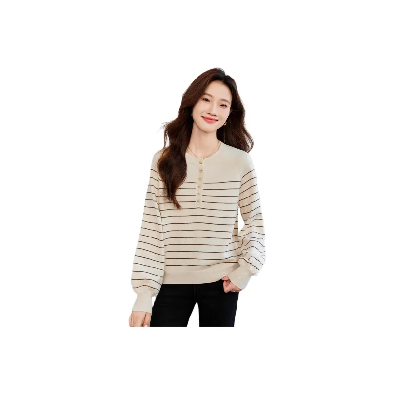 Korean Style Sweater Women's Beige Apricot-0
