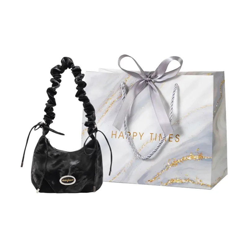 Miss Angel Fabric Shoulder Bag, Crossbody Bag Women's Silver/Black/Pink-15