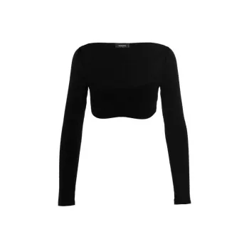 DSQUARED 2 Cropped Square Neck Knitted Top