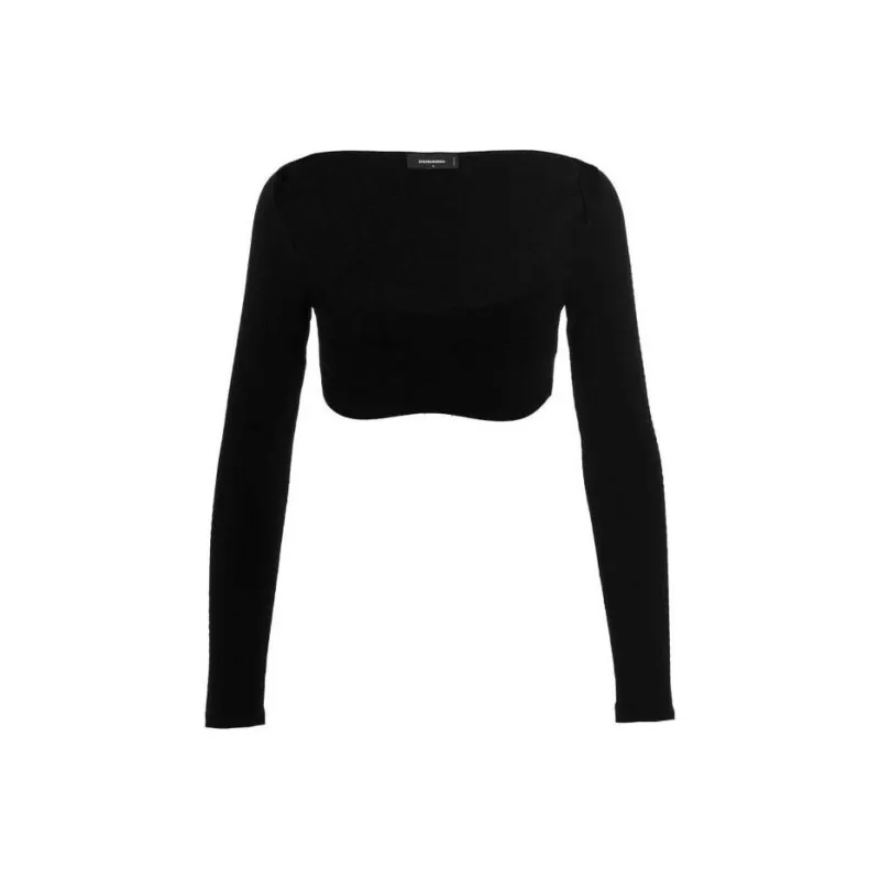 DSQUARED 2 Cropped Square Neck Knitted Top-0