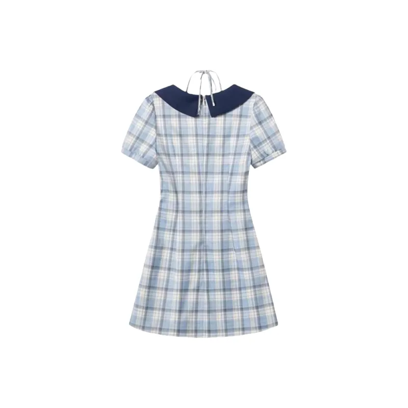 Incolore Short Sleeved Dress Women's Sky Blue-1