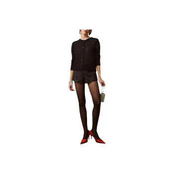 REFORMATION Clara Crew Cardigan Sweater Women's Black