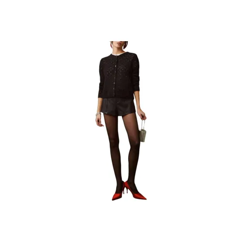 REFORMATION Clara Crew Cardigan Sweater Women's Black