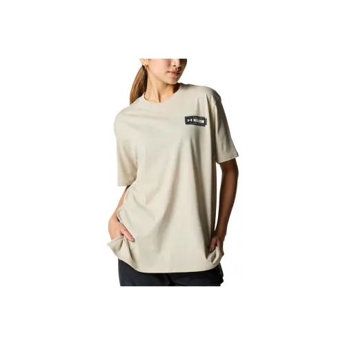 Under Armour Drop Shoulder Sleeve T Shirt Women's Khaki