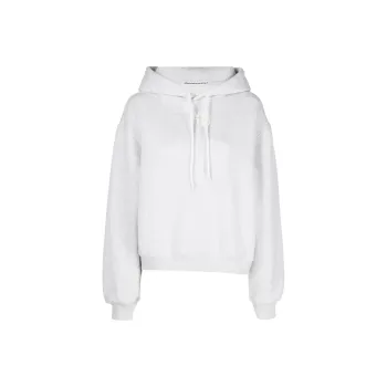 Alexander Wang Essential Puff Logo Terry Hoodie Heather Grey