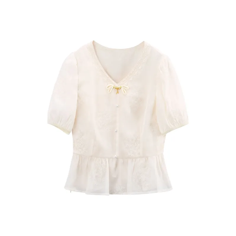 A Paradise For Awakening Shirt Women's Beige-0