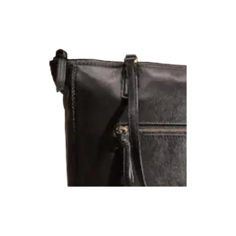 COACH POPPY Leather Tote Bag Shopping Bag Handbag Small Size Women's Black-2